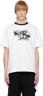 SSENSE Эксклюзивная белая футболка Knight Fall Ringer BUTLER SVC