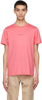 Розовая футболка с принтом Marni