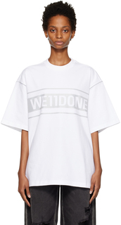 Белая светоотражающая футболка We11done