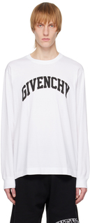Белая футболка с длинным рукавом для колледжа Givenchy