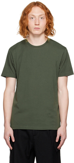 Зеленая футболка с вышивкой FRAME