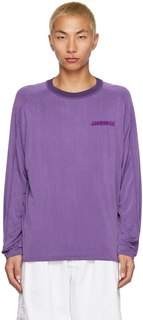 Пурпурная футболка с длинным рукавом с круглым вырезом Jacquemus