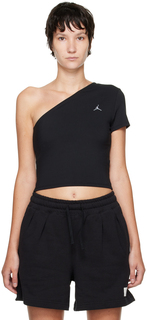 Черная асимметричная футболка Nike Jordan