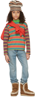 Детская футболка с длинным рукавом в разноцветную полоску ERL