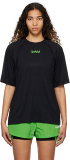 Черная сетчатая футболка Active GANNI
