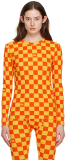 Желто-оранжевая клетчатая футболка ERL