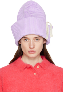 Фиолетовая шапка Le Raphia &apos;Le Bonnet Pipa&apos; Jacquemus