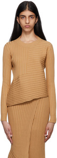 Светло-коричневый асимметричный свитер Stella McCartney