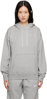 Толстовка с капюшоном Nike Solo Swoosh, светло-серый
