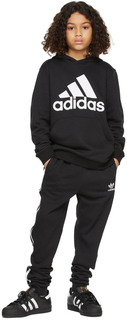 Детская черная толстовка с капюшоном Essentials adidas Kids