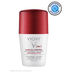 Дезодорант-ролик VICHY Clinical Control Дезодорант-антиперспирант от пота, 96 часов защиты, с цинком и перлитом