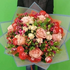 Букет живых цветов VORNIKOV BOUQUETS Букет с пионовидной розой Императрица
