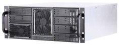 Корпус серверный 4U Procase RE411-D6H8-FC-55 6x5.25+8HDD,черный,без блока питания,глубина 550мм,MB CEB 12"x10,5", панель вентиляторов 3*120x25 PWM