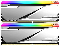 Модуль памяти DDR5 32GB (2*16GB) Netac NTZED5P76DP-32S Z RGB PC5-60800 7600MHz CL36 1.4V XMP Silver