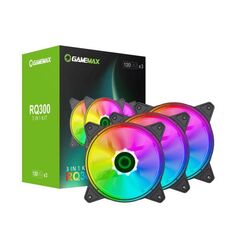 Комплект GameMax RQ300 кулеров для корпуса + контроллер вентиляторов 3*12CM (1100rpm, 21 dBa, 45 CFM, ARGB, 120*120*25 mm) remote controller