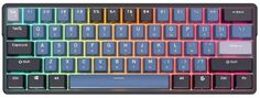 Клавиатура Royal Kludge RK61Plus подключение: BT, радиоканал 2,4 ГГц, провод, 61 клавиша, RGB подсветка, USB хаб, 1850 mAh, RK Blue, черная
