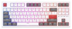 Клавиатура Royal Kludge RKR87 без цифрового блока, USB-C кабель, 87 клавиш, RGB подсветка, порт USB-C (1), RK Red, белая