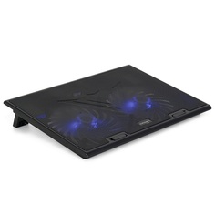 Подставка для ноутбука Crown CMLS-401 CM000003307 до 17" 390*270*27 мм, кулеры: 2*D150*20 мм, синяя подсветка, 3 уровня наклона