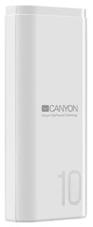 Аккумулятор внешний портативный Canyon PB-103 CNE-CPB010W 10000mAh, Smart IC, кабель Micro-USB 0.25m, micro-USB/USB Type-C, white