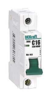 Автоматический выключатель DEKraft 12126DEK ВА-103 - 1P, тип хар-ки D, 40 А, 230 В AC, 6кА