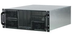 Корпус серверный 4U Procase RE411-D5H9-FE-65 5x5.25+9HDD,черный,без блока питания,глубина 650мм,MB EATX 12"x13", панель вентиляторов 3*120x25 PWM