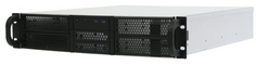 Корпус серверный 2U Procase RE204-D4H2-FA-55 4x5.25+2HDD,черный,без блока питания(2U,2U-redundant),глубина 550мм,ATX 12"x9.6", панель вентиляторов 4*8