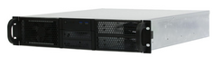 Корпус серверный 2U Procase RE204-D2H5-FM-55 2x5.25+5HDD,черный,без блока питания(PS/2,mini-redundant),глубина 480мм,mATX 9.6"x9.6", панель вентилятор