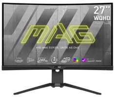 Монитор 27" MSI MAG 275CQRXF 9S6-3CD54T-005 2560x1440, 16:9, VA, 240Hz, 1ms, 300cd, 178гр/178гр, HAS, HDMI, DP, USB, FreeSync, черный