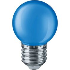 Лампа светодиодная Navigator NLL-G45-1-230-B-E27 декоративная, 1Вт, 220-240В, К, лм, E27, 45х69мм, шар, синий (71829)