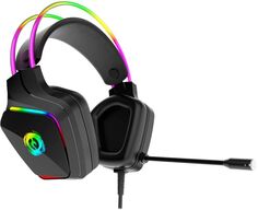 Гарнитура проводная Canyon GH-9А CND-SGHS9A "DARKLESS" игровая, RGB подсветка, кабель 2 м, чёрная