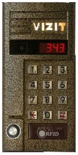 Вызывная панель VIZIT БВД-343RT (блок вызова) для совместной работы с БУД-302S-20(80), -430М(S), -485(P,M), накладной монтаж
