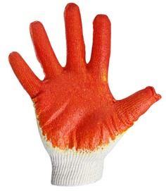 Перчатки Rexant 09-0220 х/б с одинарным латексным покрытием, 5 нитей, 36 г, 10 класс вязки, красного цвета