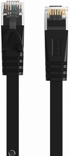 Кабель патч-корд Orico ORICO-PUG-C6B-30-BK-EP 6 кат., плоский, 32 AWG, 1 Гбит/с, длина 3м, черный