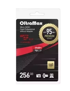 Карта памяти MicroSDXC 256GB OltraMax OM256GCSDXC10UHS-1-PrU3 w Class 10 Premium UHS-I U3 (95 Mb/s) без адаптера