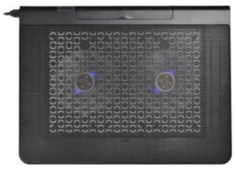 Подставка для ноутбука с охлаждением Buro BU-LCP170-B214 17" 398x300x29мм 2xUSB 2x 140ммFAN 926г металлическая сетка/пластик черный