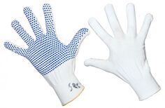 Перчатки Rexant 09-0260 нейлоновые с частичным покрытием ладони и пальцев «Точка» ПВХ белые