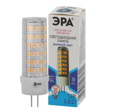 Лампа светодиодная ЭРА Б0056750 STD LED JC-5W-12V-CER-840-G4 G4 5Вт керамика капсула нейтральный белый свет ERA