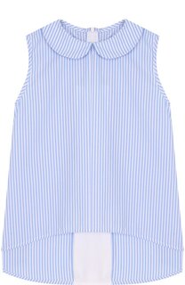 Хлопковый топ свободного кроя с удлиненной спинкой Caf