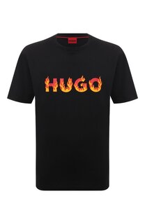 Хлопковая футболка HUGO