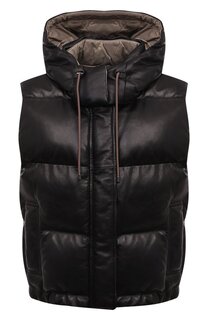 Кожаный жилет Brunello Cucinelli