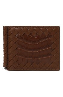 Зажим для денег с отделкой из кожи крокодила Bottega Veneta