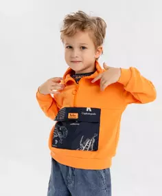 Толстовка с принтом оранжевая для мальчика Button Blue (116)