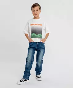 Джинсы regular fit синие для мальчика Button Blue (158)