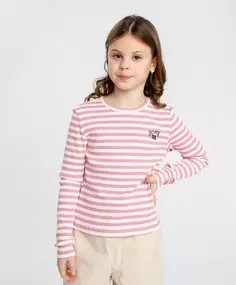 Лонгслив в полоску для девочки Button Blue (134)