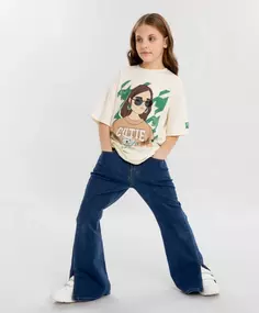 Джинсы bootcut fit синие для девочки Button Blue (158)