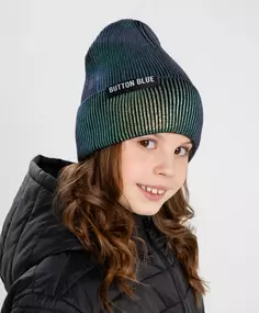 Шапка бини с подворотом для девочки Button Blue (56)