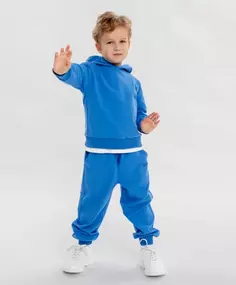 Джоггеры базовые с поясом на резинке синие детские Button Blue (122)
