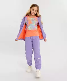 Брюки-джоггеры с поясом на резинке фиолетовые для девочки Button Blue (158)