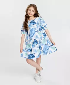 Платье с принтом мультицвет для девочки Button Blue (140)