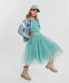 Юбка-пачка зелёная для девочки Button Blue (164)